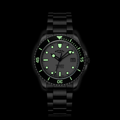 Rotary Men's Seamatic 300M Water Resistance White Dial Stainless Steel Bracelet Watch - RGB05430/29