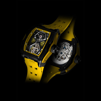Gresham GI Special Edition Stainless Steel Tonnaeu Case Black and Yellow Watch - G1-0001-YELL
