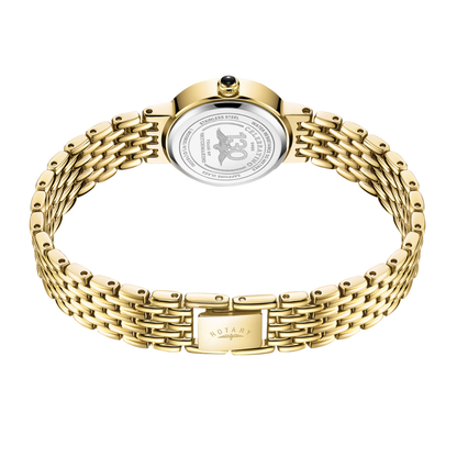 Rotary Ladies Heritage Diamond Mother Of Pearl Dial Gold Plated Stainless Steel Bracelet Watch - LB00900/41/D
