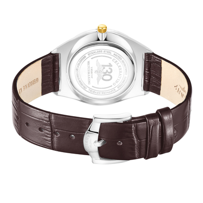 Rotary Men's Ultra SlimStainless Steel Brown Leather Strap Watch - GS08010/02