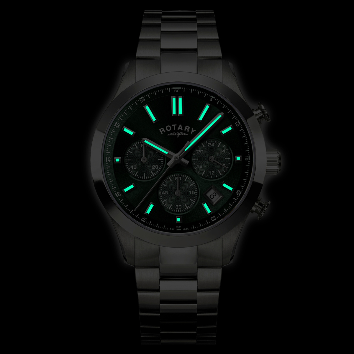 Rotary Men's Heritage Chronograph Stainless Steel Bracelet Watch - RGB10069/24
