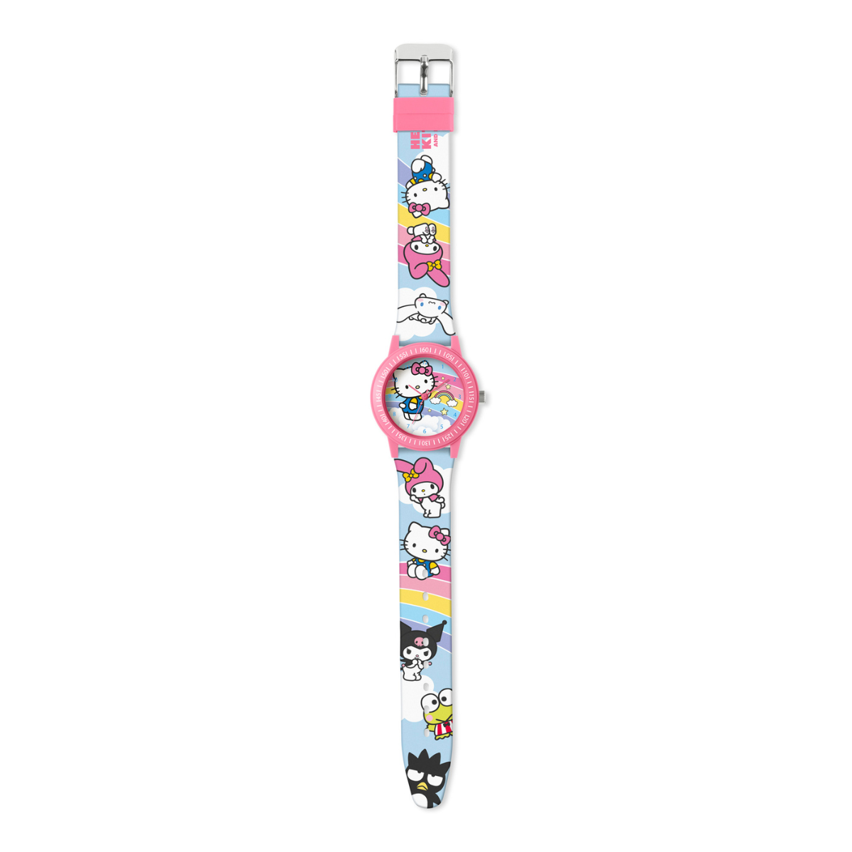 Hello Kitty Time Teacher Dial Quartz Watch with Silicone Character Strap for Kids - HK50252