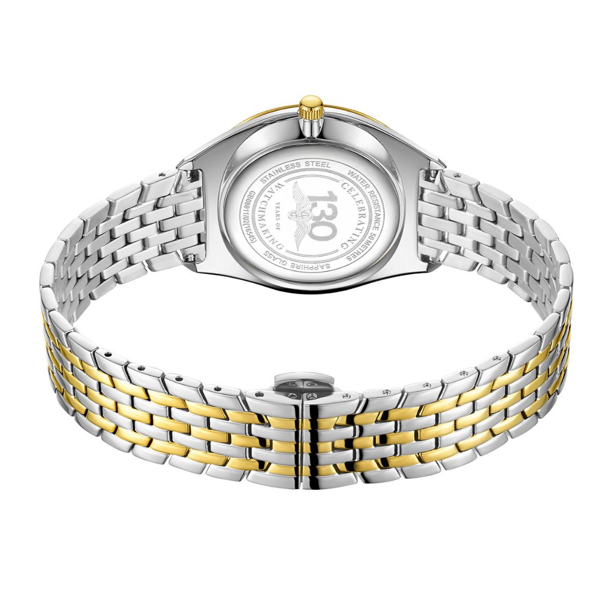 Rotary Men's Ultra Slim Silver & Gold Plated Stainless Steel Bracelet Watch - GB08011/02
