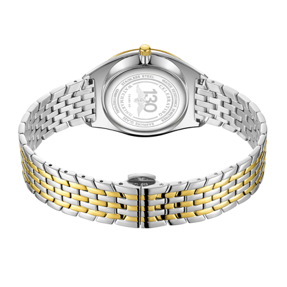 Rotary Men's Ultra Slim Silver & Gold Plated Stainless Steel Bracelet Watch - GB08011/02