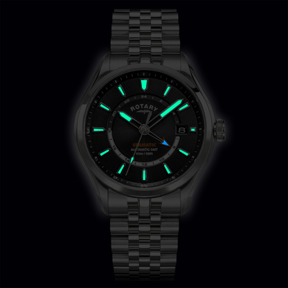 Rotary Men's Seamatic 100 GMT 100M Water Resistance Stainless Steel Bracelet Watch - RGB10037/04