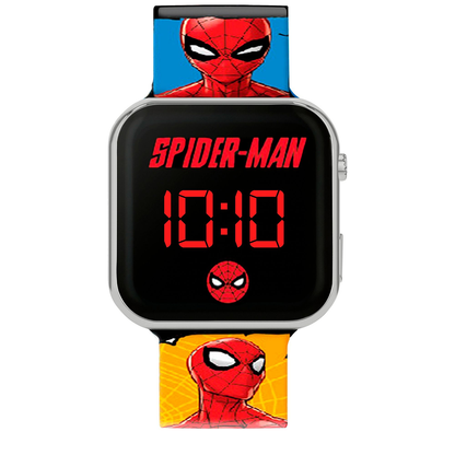 Spiderman Comic Style Printed Strap Boys LED Watch - SPD4903