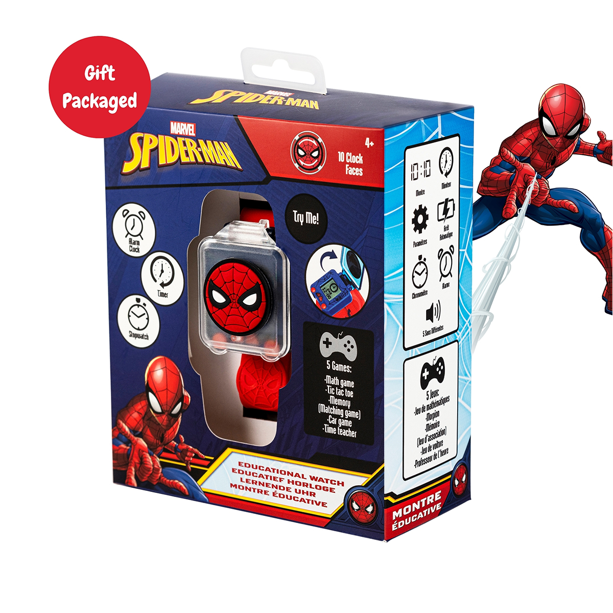 Marvel Spiderman Red Strap Learning Boys Watch - SPD4753ARG