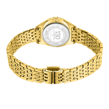 Rotary Ladie's Ultra Slim Gold Plated Stainless Steel Bracelet Watch - LB08013/01