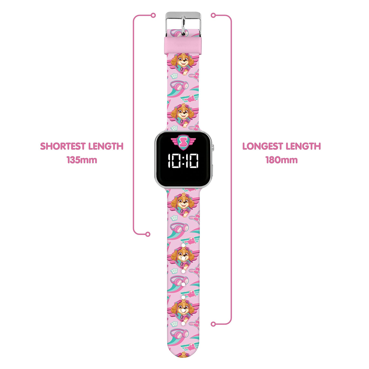 Paw Patrol LED Display Watch with Silicone Skye Character Strap for Kids - PAW4628