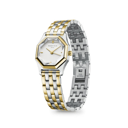 Rosefield Gemme White, Two Tone Steel Gold - GWSSS-G03