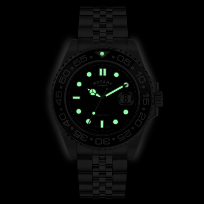 Rotary Men's Apex 100 Black Dial Stainless Steel Bracelet Watch - RGB10015/04