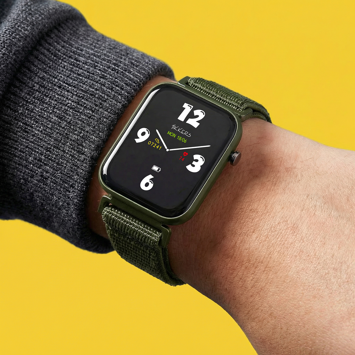 Tikkers Smart Series 13 Green Velcro Strap Smart Watch - TKS13-0038