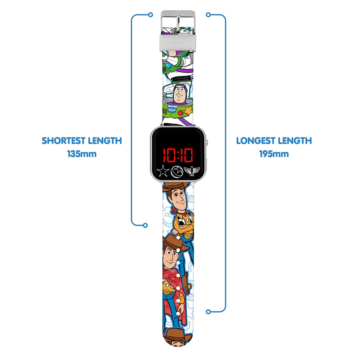 Toy Story Buzz and Woody LED Display Watch with Silicone Character Strap for Kids - TSF4022