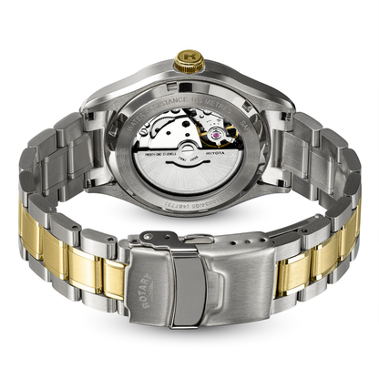 Rotary Men's Seamatic 100M Water Resistance Silver & Gold Plated Stainless Steel Bracelet Watch - RGB10034/05