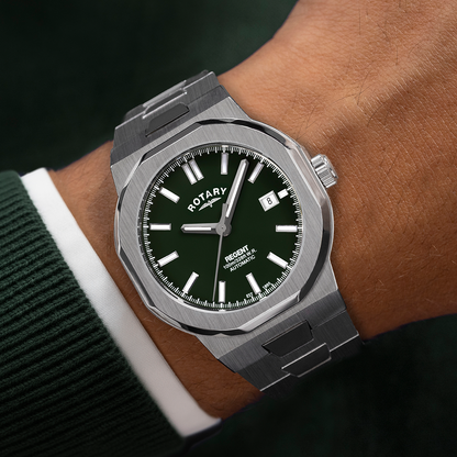 Rotary Men's Regent Automatic 100M Water Reistance Green Dial Stainless Steel Bracelet Watch - GB05410/24