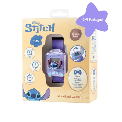 Lilo & Stitch Purple 3D Strap Purple Learning Watch - LAS4162