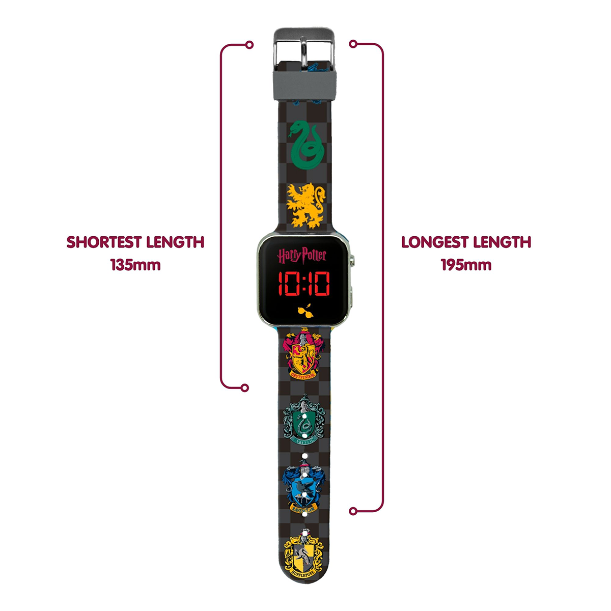 Harry Potter Black Printed Strap LED Watch - HP4118