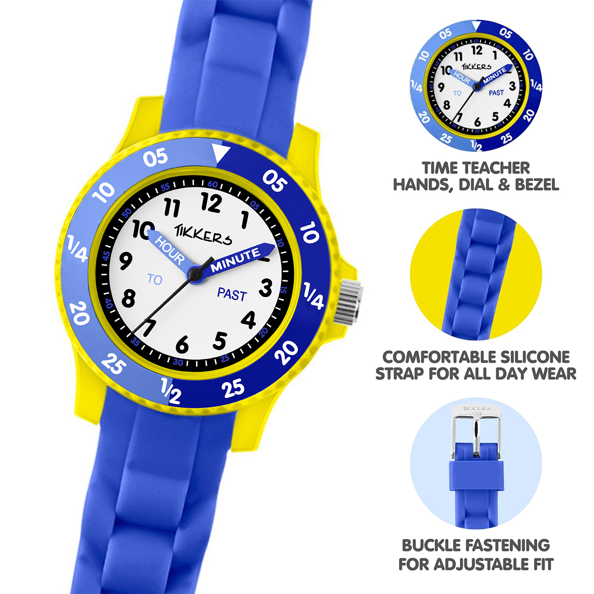 Tikkers Blue Silicone strap Timer Teacher Watch - ATK1099