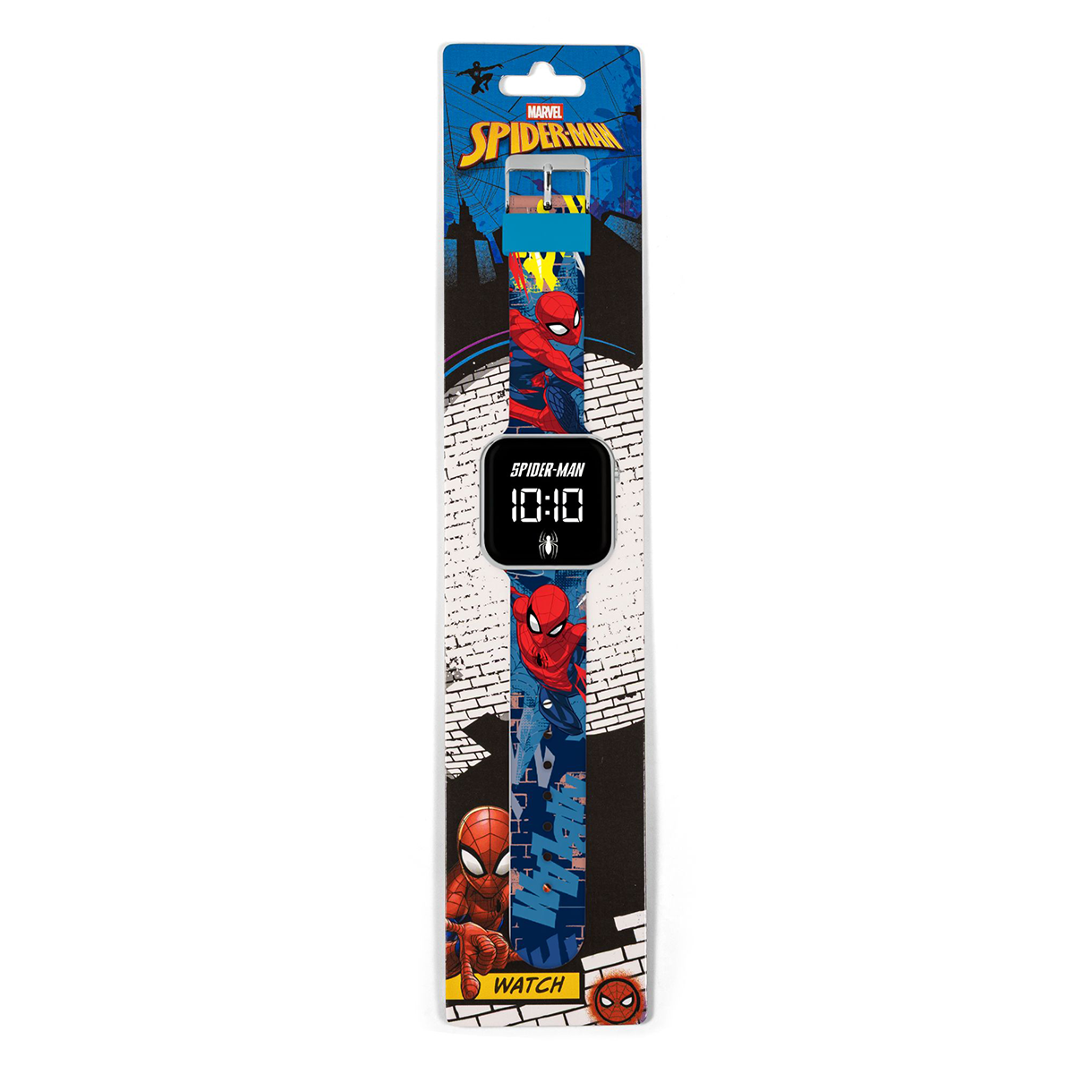 Spiderman LED Display Watch with Silicone Character Strap for Kids - SPD7101