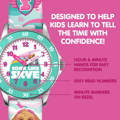Paw Patrol Time Teacher Dial Quartz Watch with Silicone Strap for Kids - PAW5020