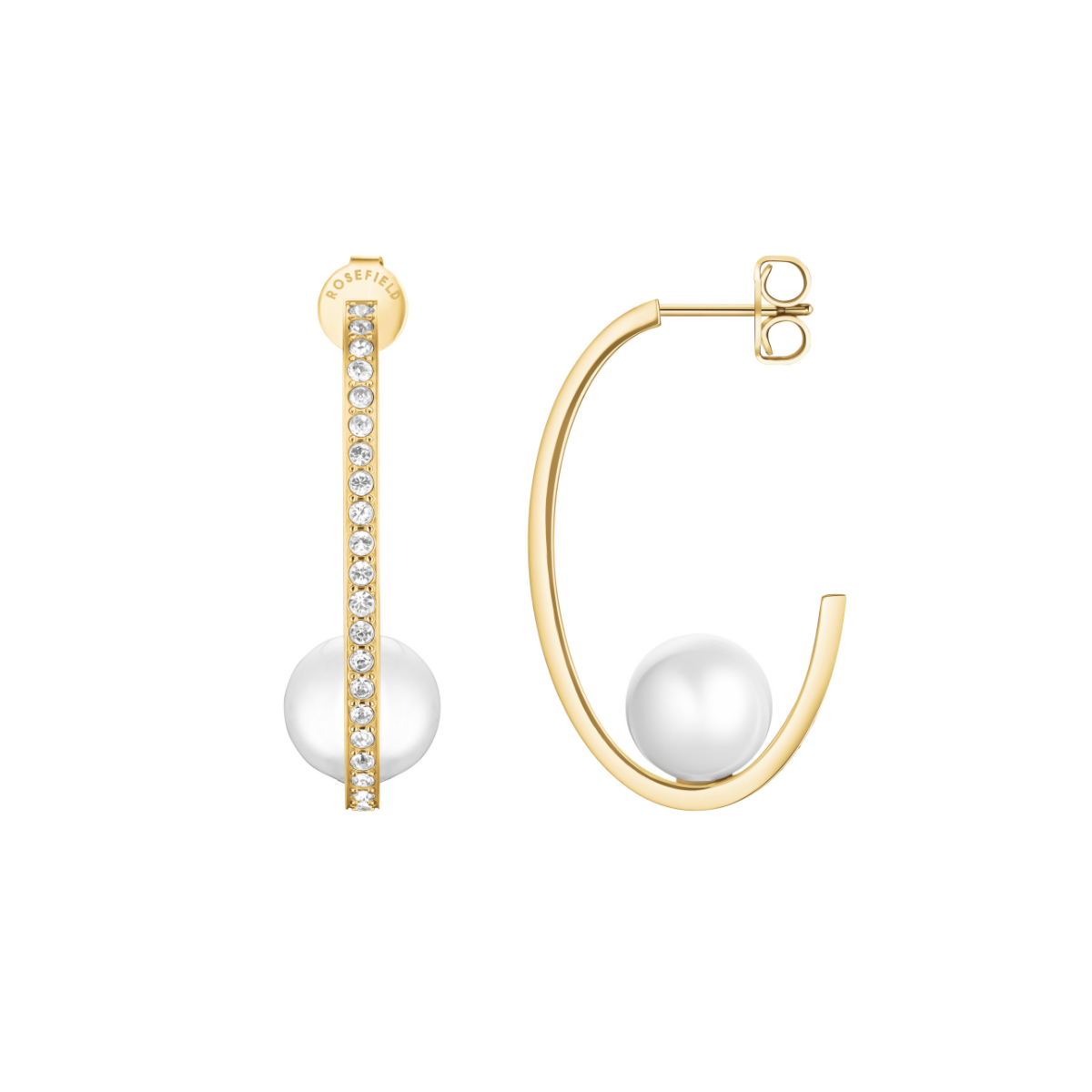 Rosefield Modern Pearl Statement Earring Gold - JEPSG-J1290