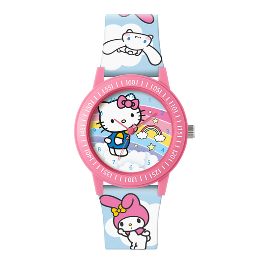 Hello Kitty Time Teacher Dial Quartz Watch with Silicone Character Strap for Kids - HK50252
