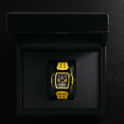 Gresham GI Special Edition Stainless Steel Tonnaeu Case Black and Yellow Watch - G1-0001-YELL