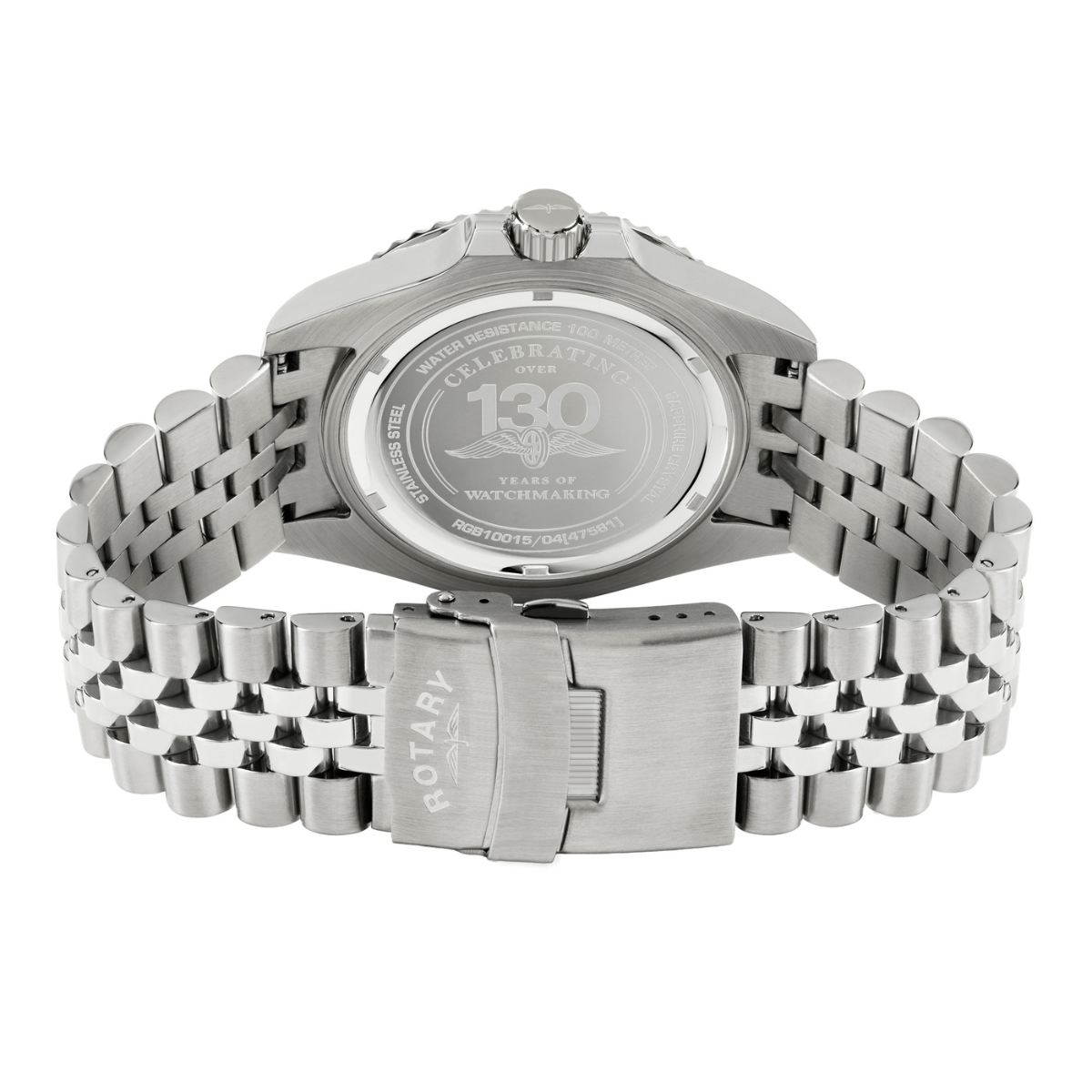 Rotary Men's Apex 100 Black Dial Stainless Steel Bracelet Watch - RGB10015/04