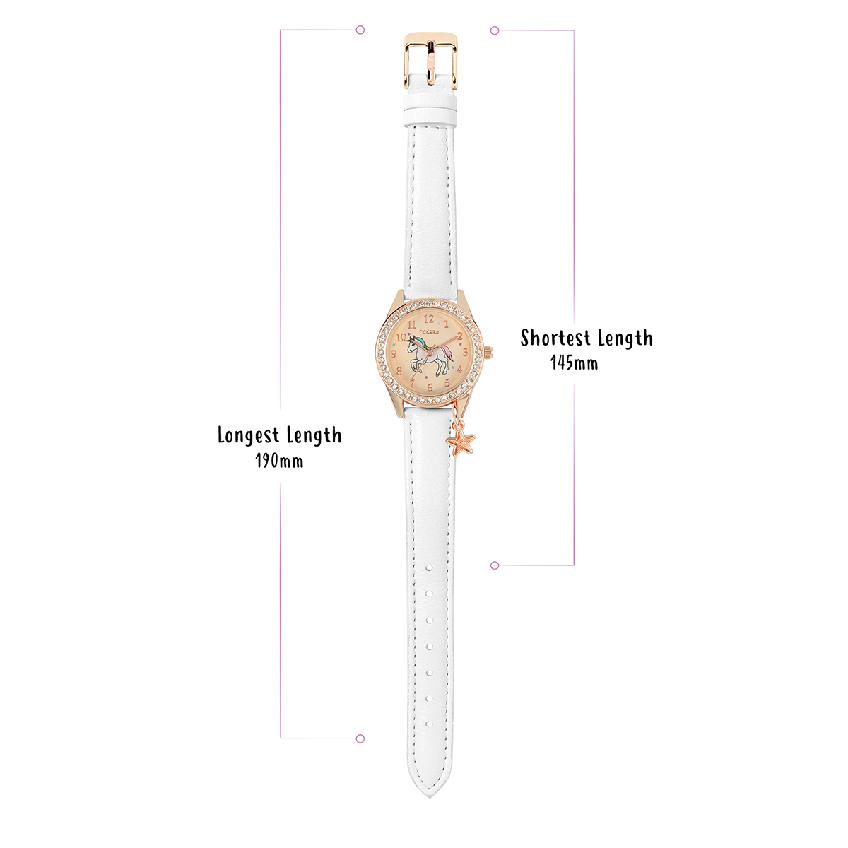 Tikkers Girls White PU Strap Unicorn Watch, necklace and purse set ATK1063 - ATK1063