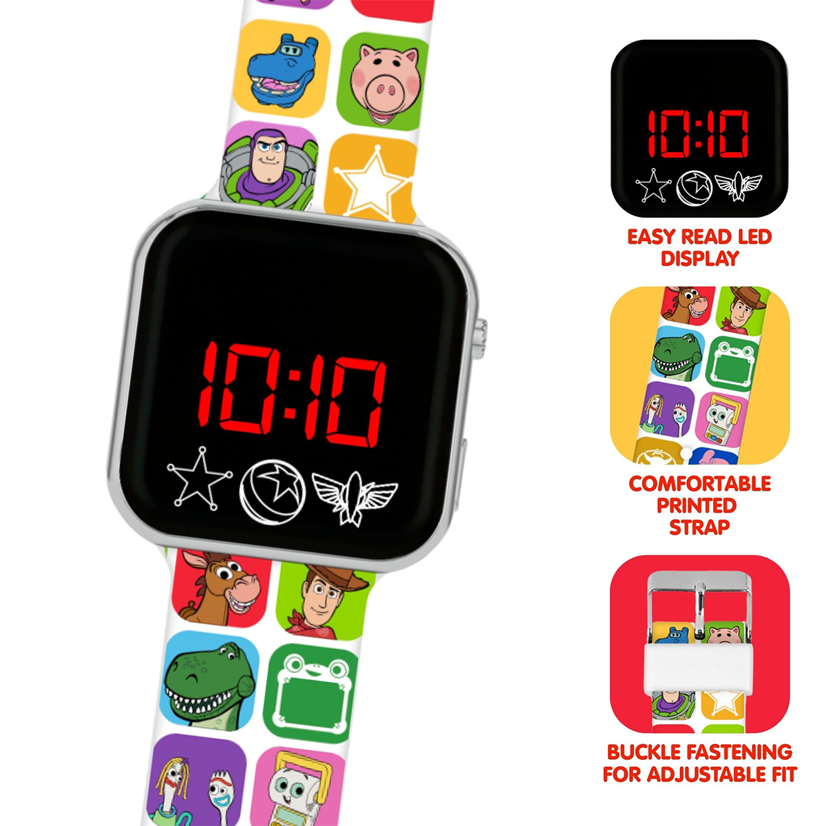 Toy Story 5 LED Display Watch with Silicone Character Strap for Kids - TSF4001