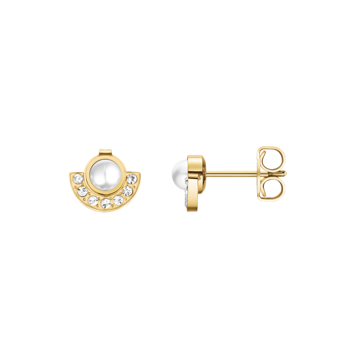 Rosefield Modern Pearl Studs Gold - JEMPG-J1291