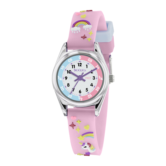 Tikkers Girls Purple Silicone Strap 3D Unicorn Watch - ATK0145