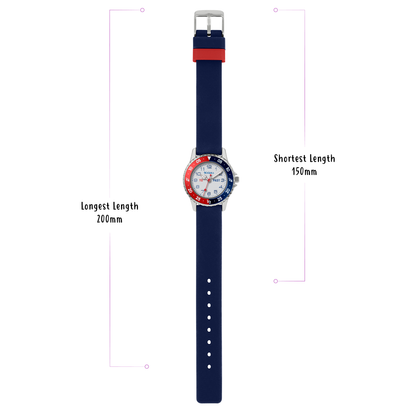 Tikkers Boys Navy Silicone Strap Time Teacher Watch - ATK1040