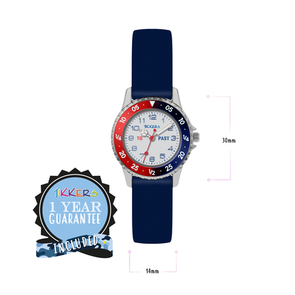 Tikkers Boys Navy Silicone Strap Time Teacher Watch - ATK1040
