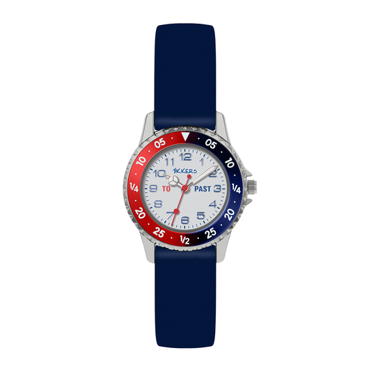 Tikkers Boys Navy Silicone Strap Time Teacher Watch - ATK1040