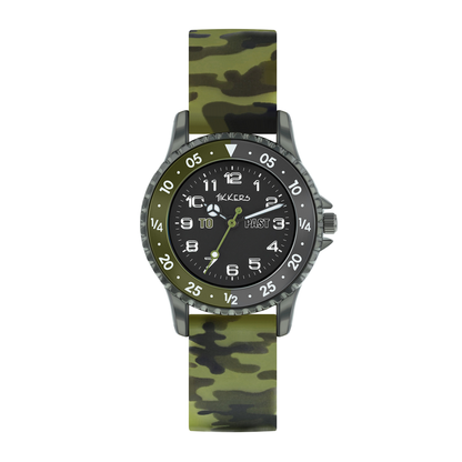 Tikkers Camo Silicone Time Teacher Strap Watch - ATK1085