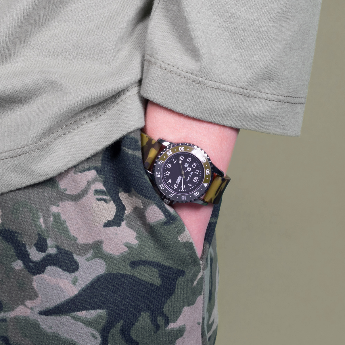 Tikkers Camo Silicone Time Teacher Strap Watch - ATK1085