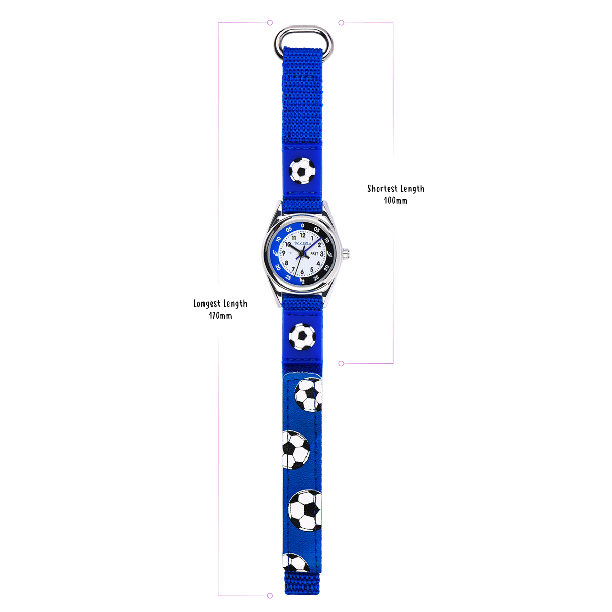 Tikkers Kids Blue Football Time Teacher Watch & Wallet Set - ATK1090