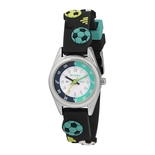 Tikkers Time Teacher 3D Navy Football Silicone Strap Watch - ATK1101