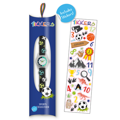 Tikkers Time Teacher 3D Navy Football Silicone Strap Watch - ATK1101