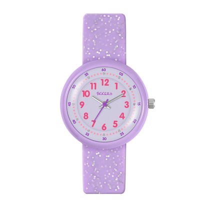 Tikkers Purple Glitter Strap Watch - ATK1102