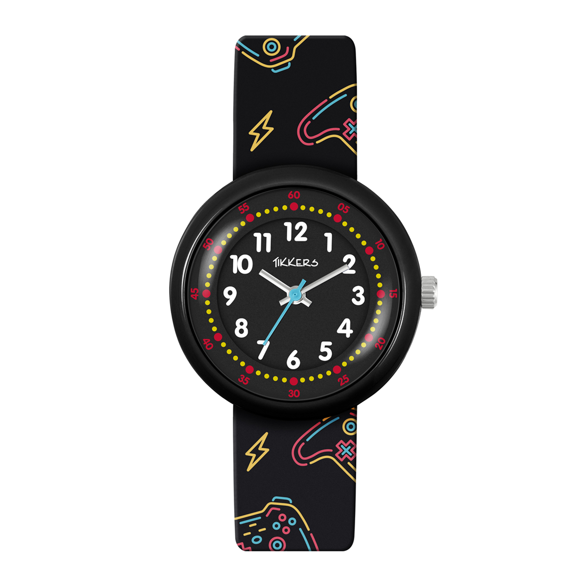 Tikkers Black Printed Gamer Strap Watch - ATK1103