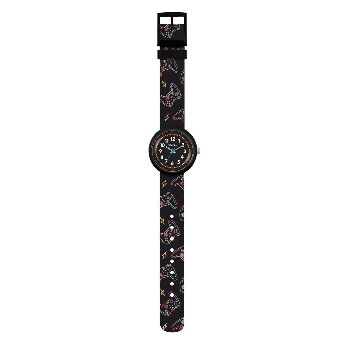 Tikkers Black Printed Gamer Strap Watch - ATK1103