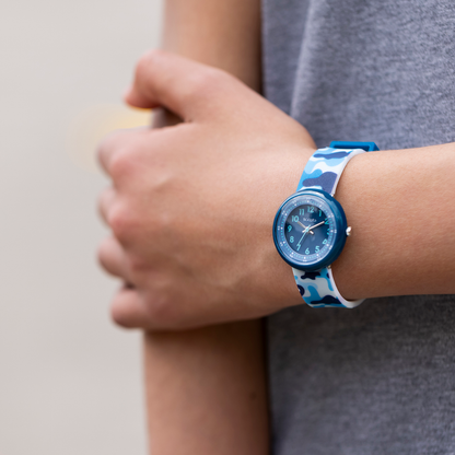 Tikkers Blue Camo Strap Time Teacher Watch - ATK1104