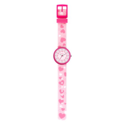 Tikkers Pink Heart Strap Time Teacher Watch - ATK1105