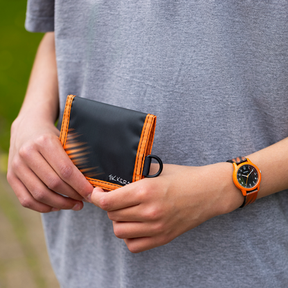 Tikkers Black & Orange Football Watch, Necklace, & Wallet Gift Set - ATK1108