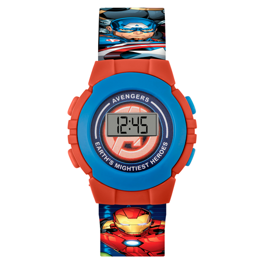 Disney Marvel Avengers Red & Blue Character Print Digital Watch - AVG4818