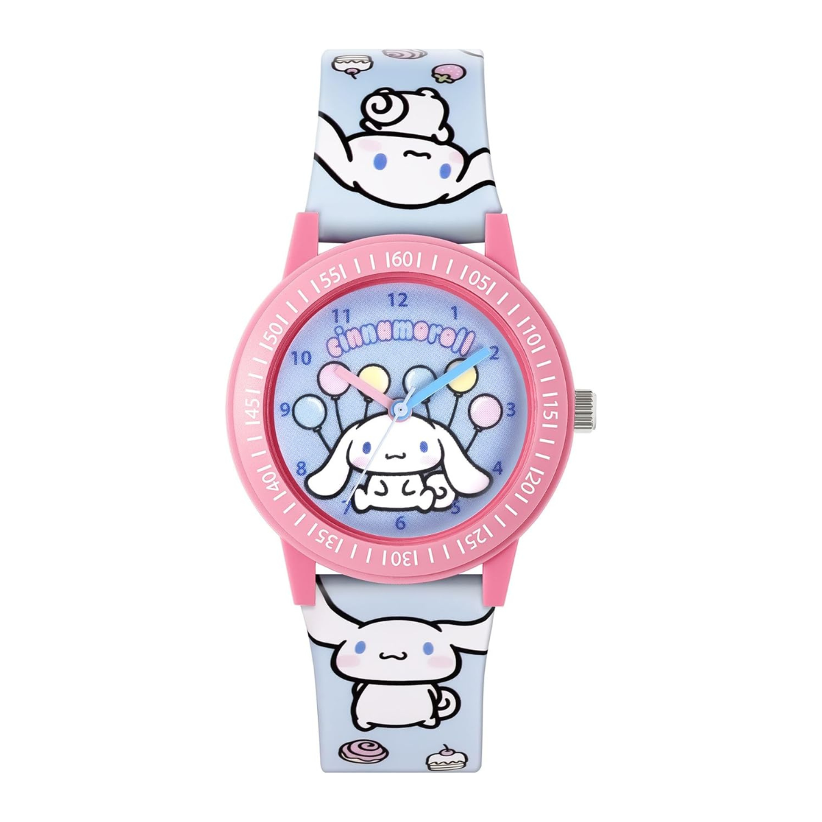 Cinnamonroll Time Teacher Dial Quartz Watch with Silicone Character Strap for Kids - CIN0004