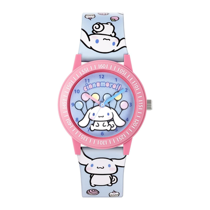 Cinnamonroll Time Teacher Dial Quartz Watch with Silicone Character Strap for Kids - CIN0004