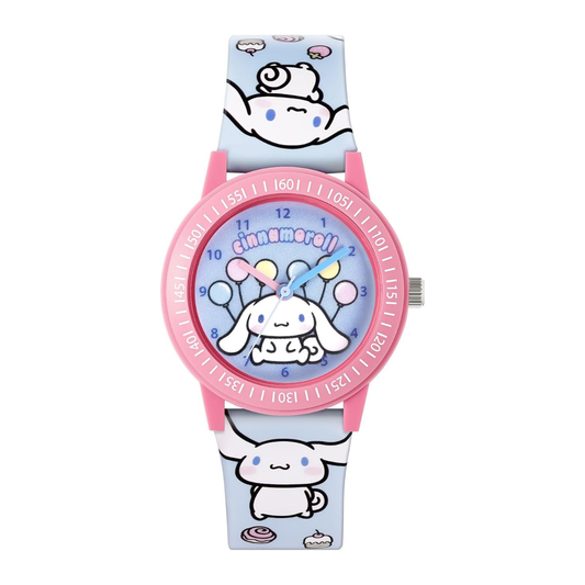 Cinnamonroll Time Teacher Dial Quartz Watch with Silicone Character Strap for Kids - CIN0004